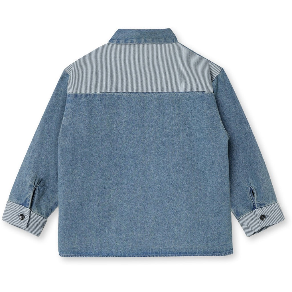 Fliink Don Contrast Skjorte LS - Light Denim Blue