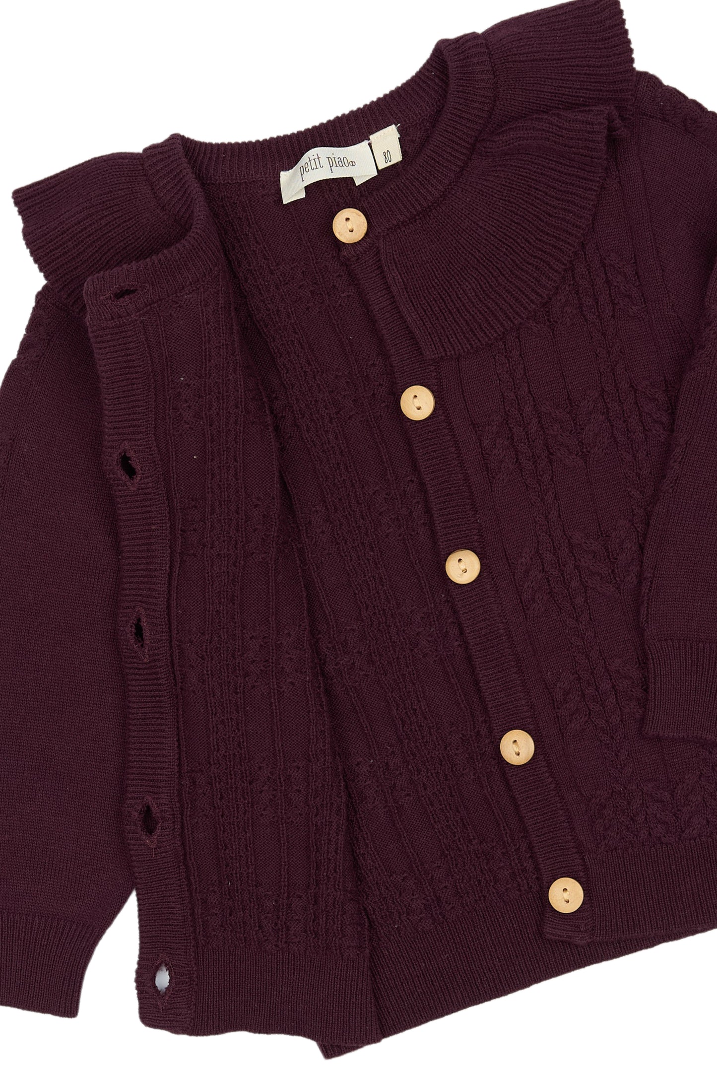 Petit Piao Dalia Cardigan Knit-Dark Grape