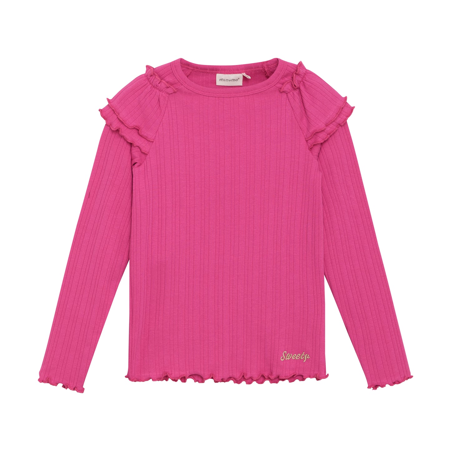 Minymo T-shirt LS Rib - Fuchsia Fedora