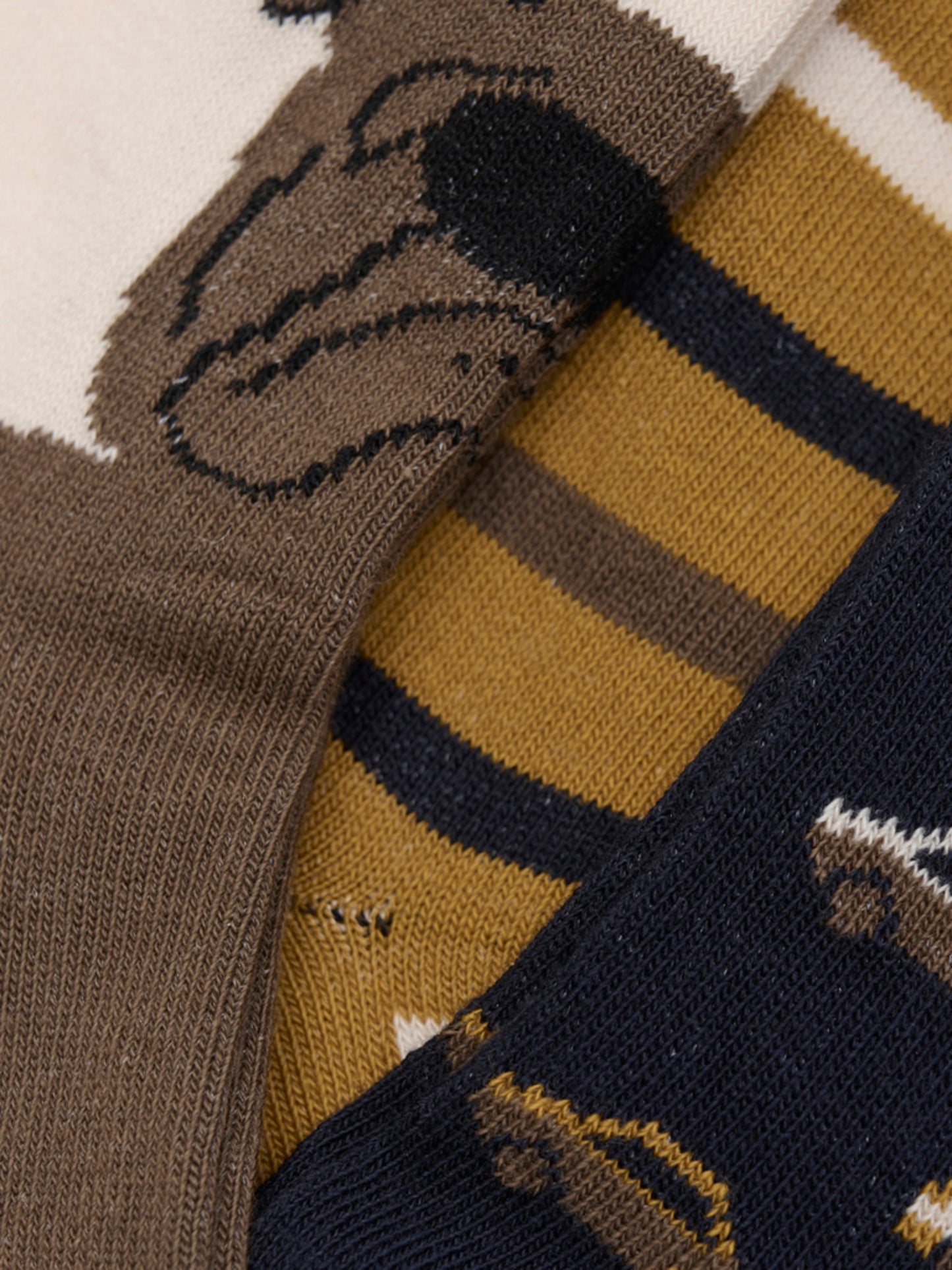 Minymo 3er-Pack Socken - Sepia