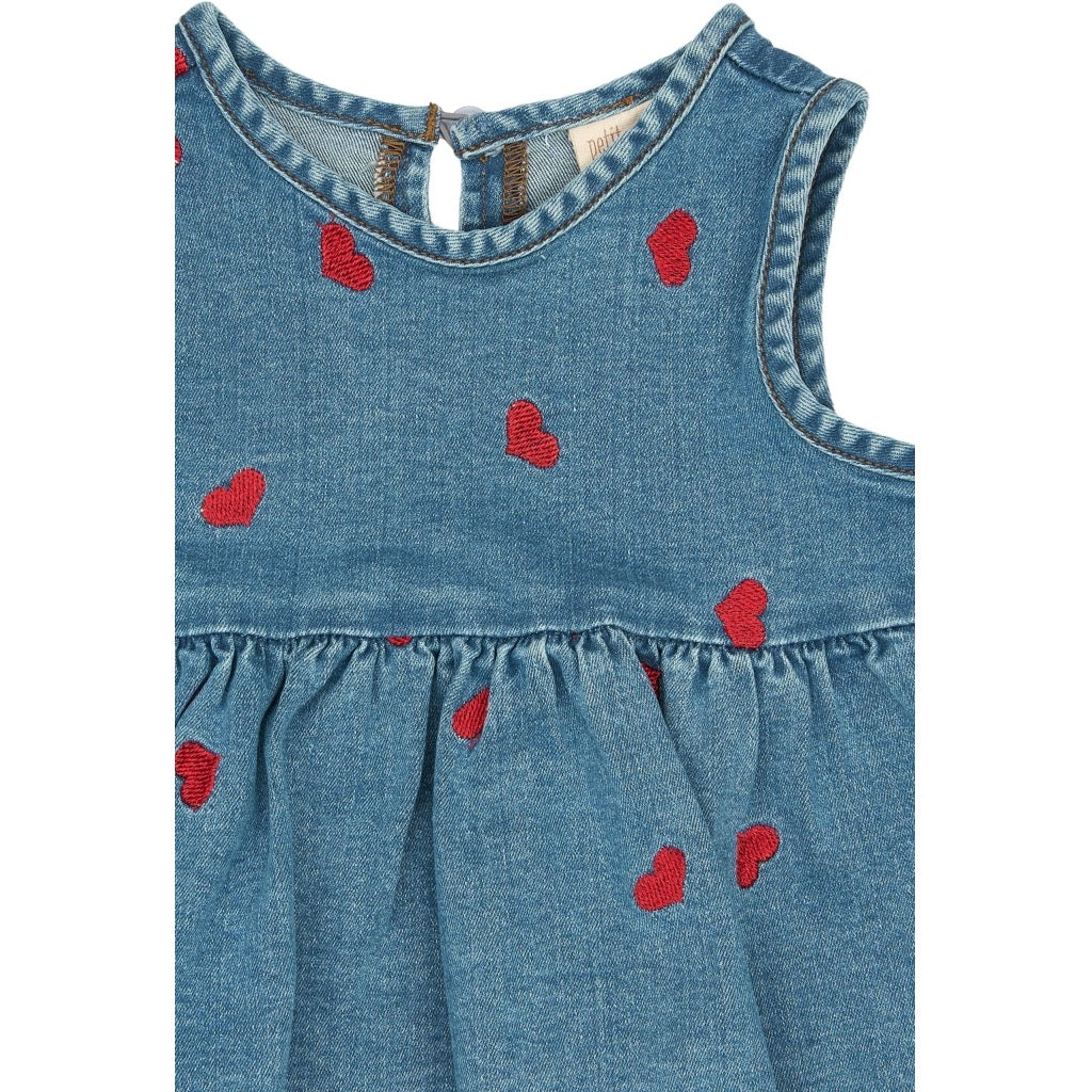 Petit Piao Eva SL Denim Kjole - Light Blue Denim