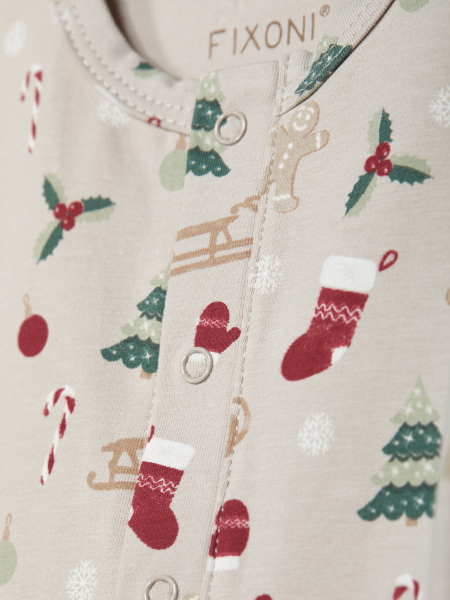 Fixoni Weihnachts-Strampler LS-Duck Green