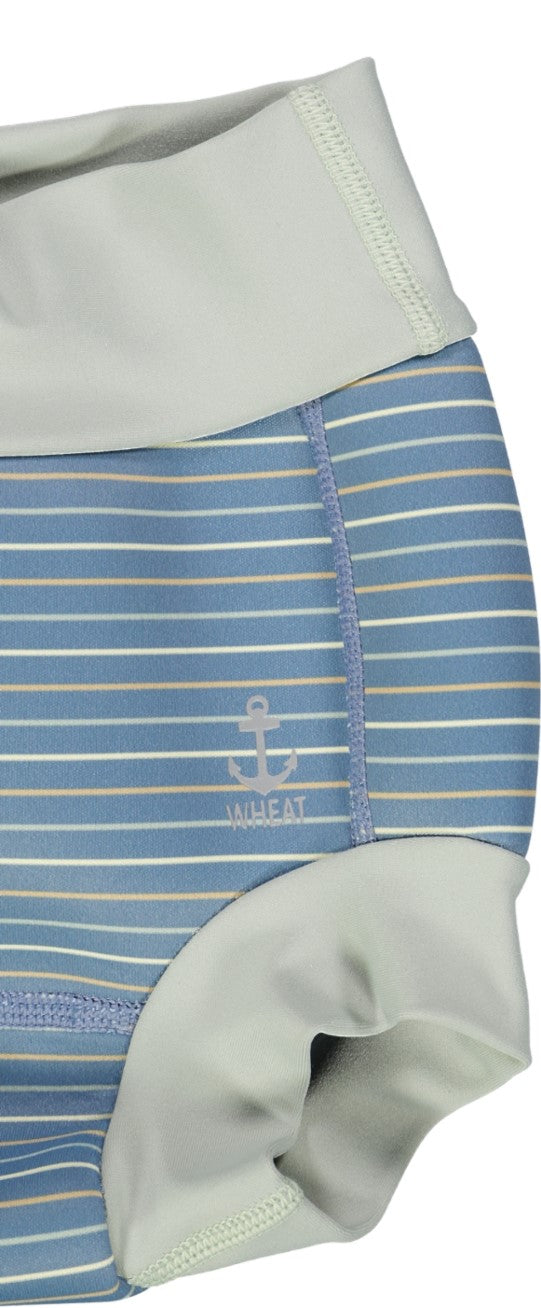 Wheat Neoprene Swim Pants - Bluefin thin stripe