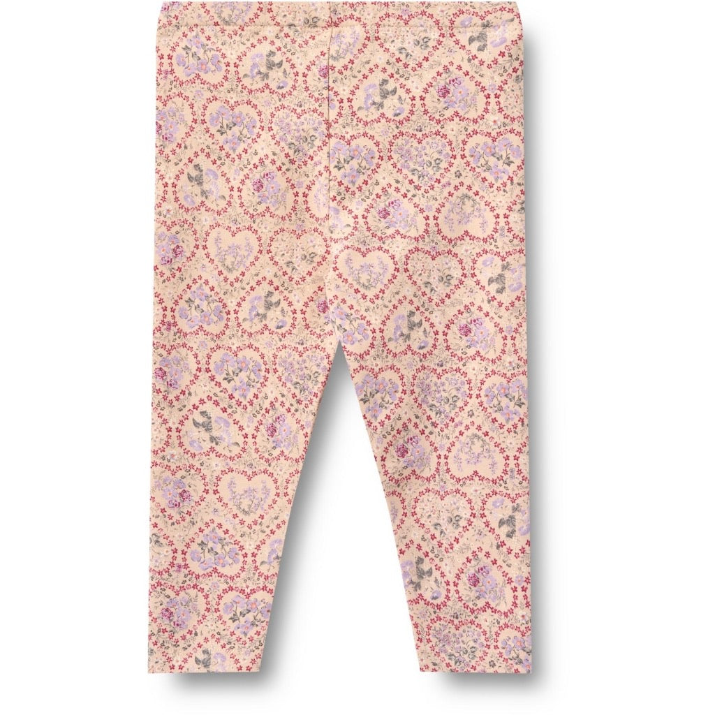 Wheat Jules Leggings - Magenta heart flowers
