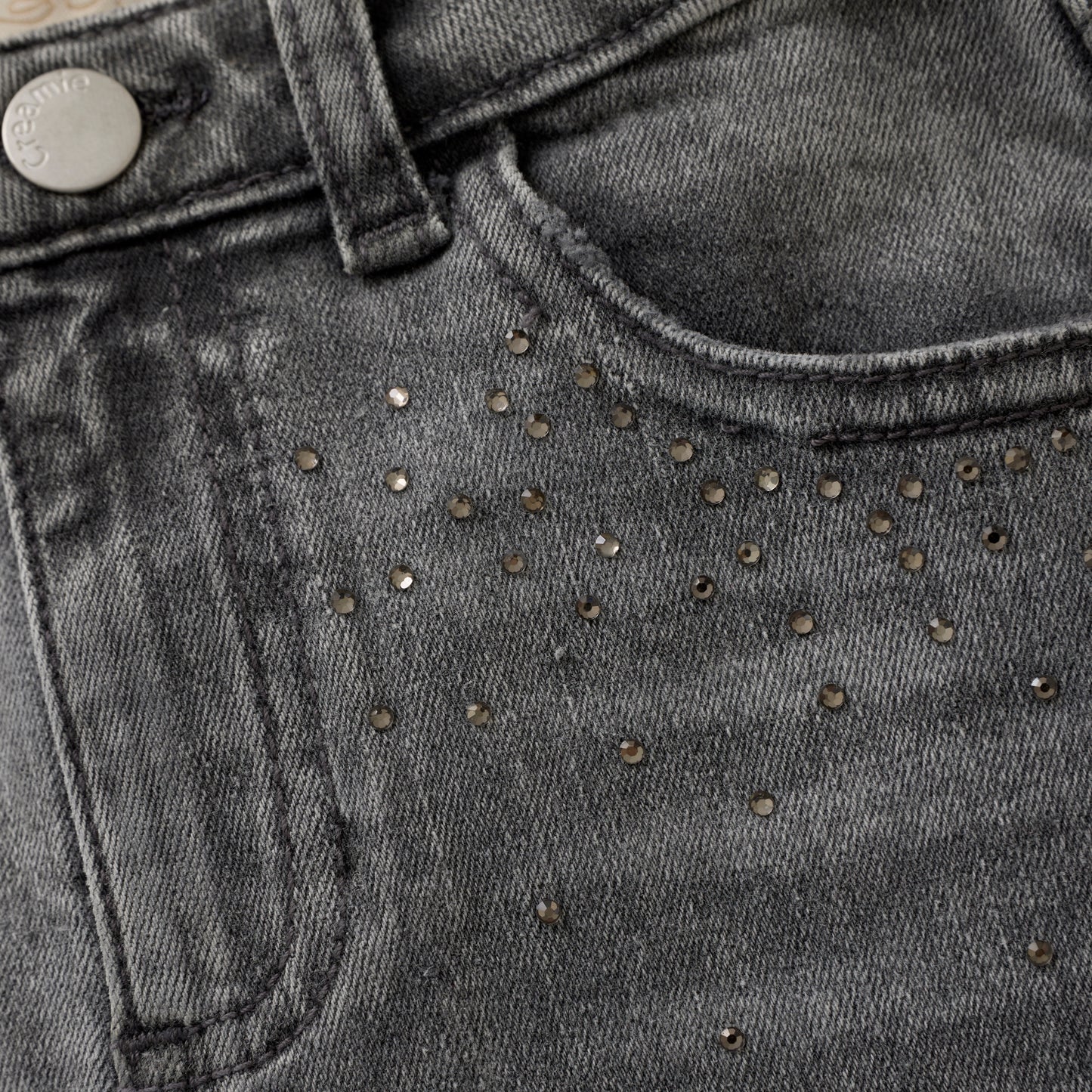 Creamie Denim Nederdel - Light Grey Denim