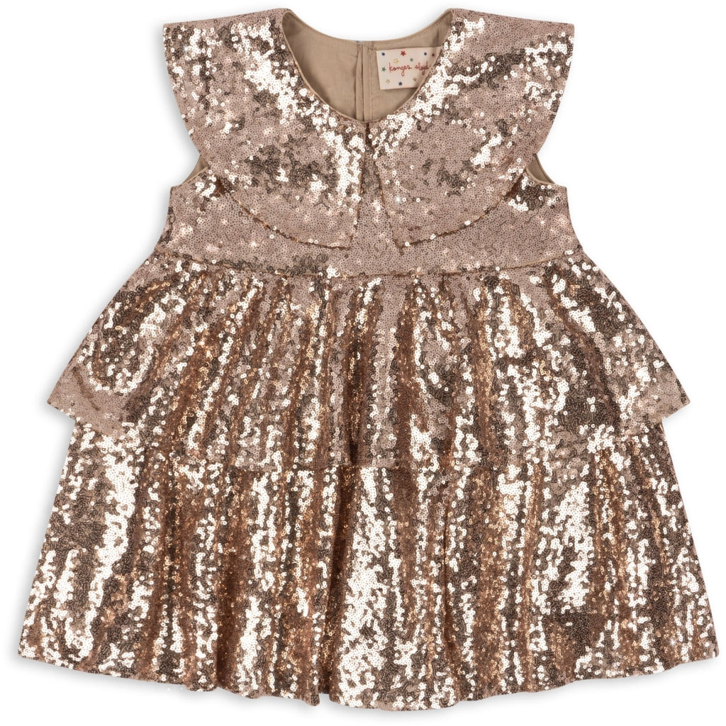 Konges Sløjd STARLA PAILLETTEN-Kleid - Gold Blush