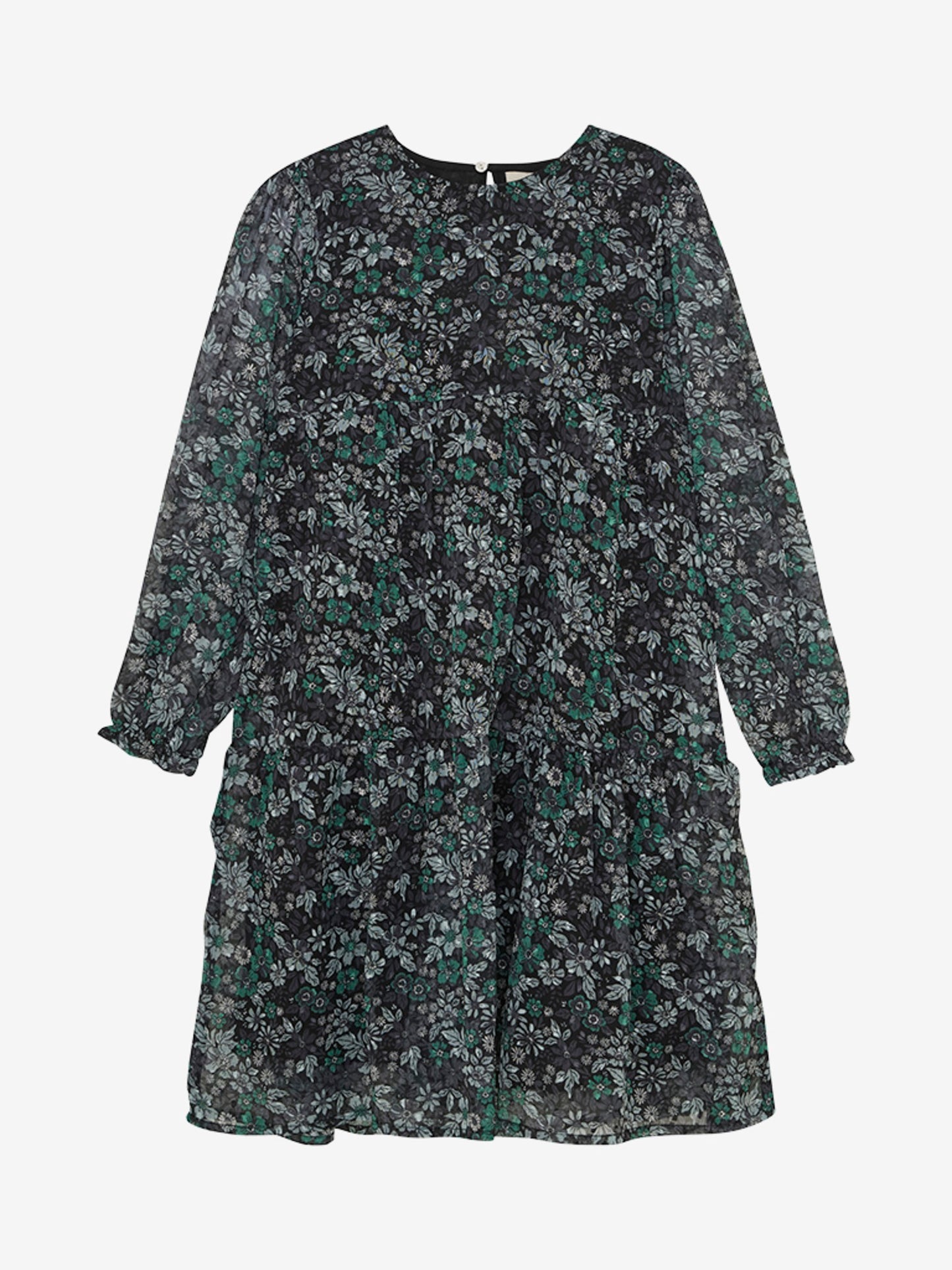 Creamie Kjole Flower Dobby - Pine Green