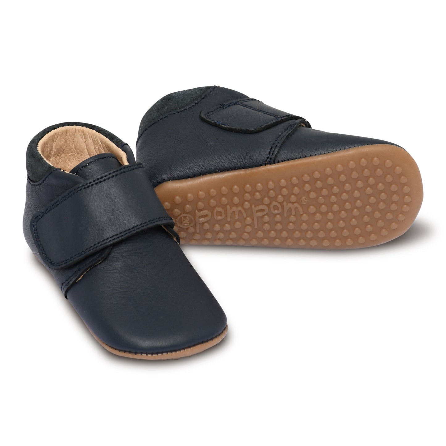 Hausschuhe mit Bommeln - Marineblau