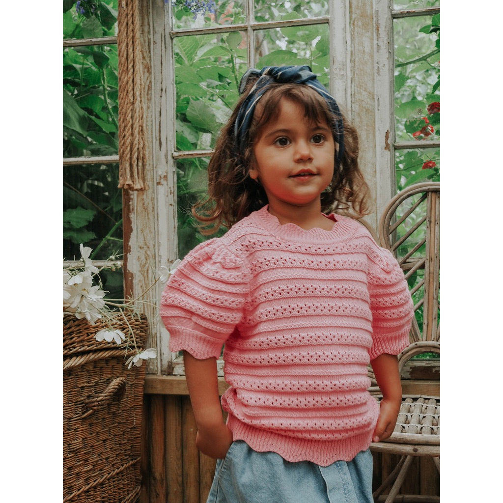 Fliink Magic strik Bluse SS - Begonia Pink