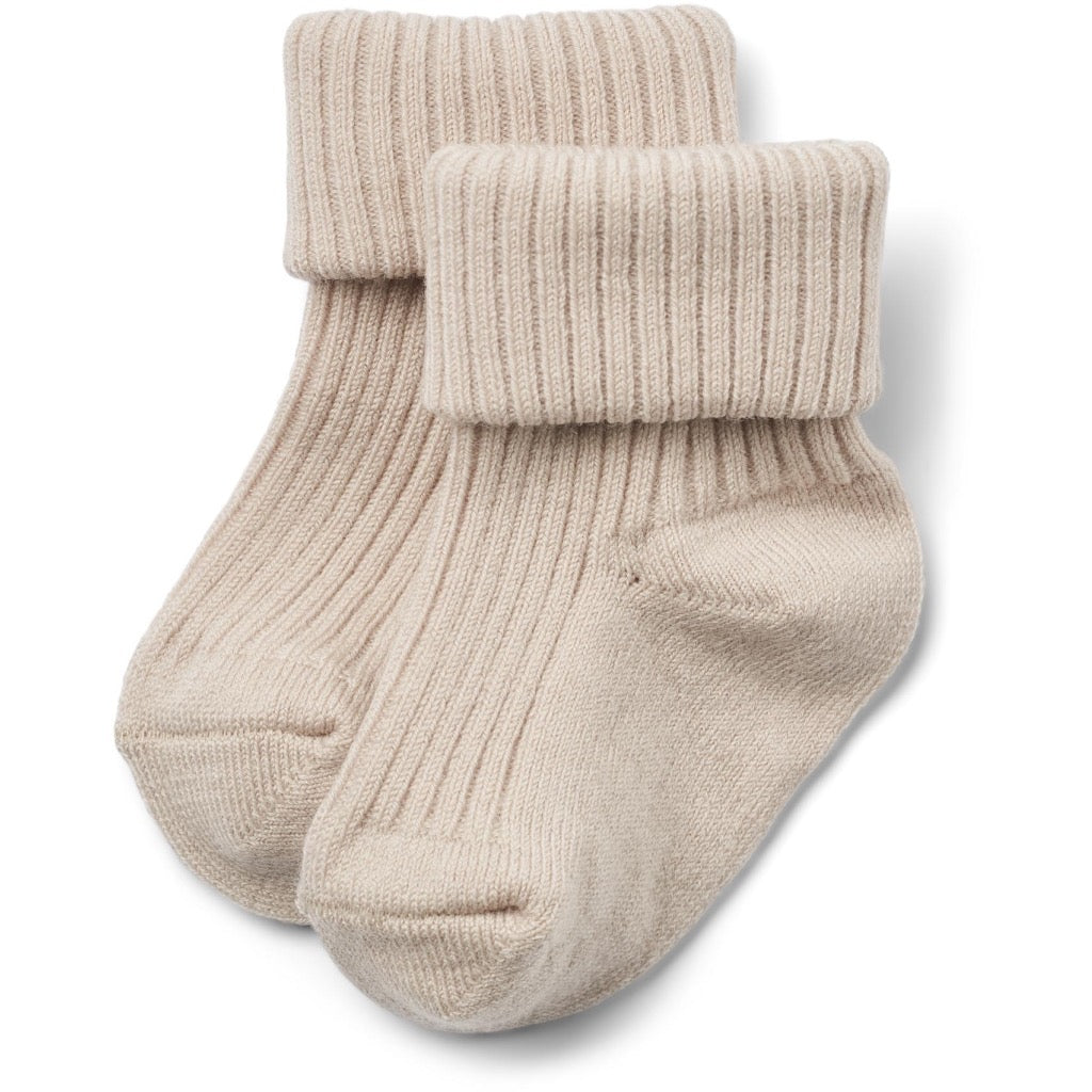 Wheat 2 pak Ziggy uld ribstrømper - Navy