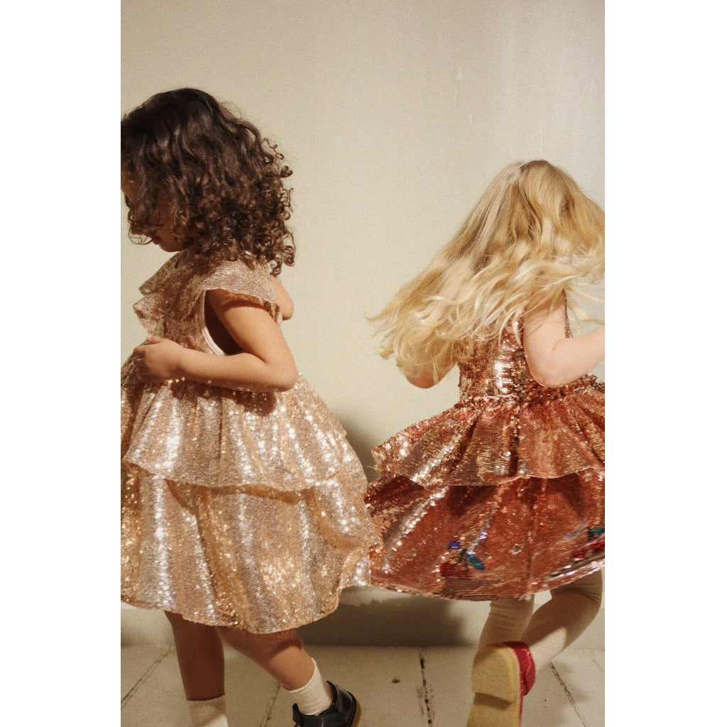 Konges Sløjd STARLA PAILLETTEN-Kleid - Gold Blush