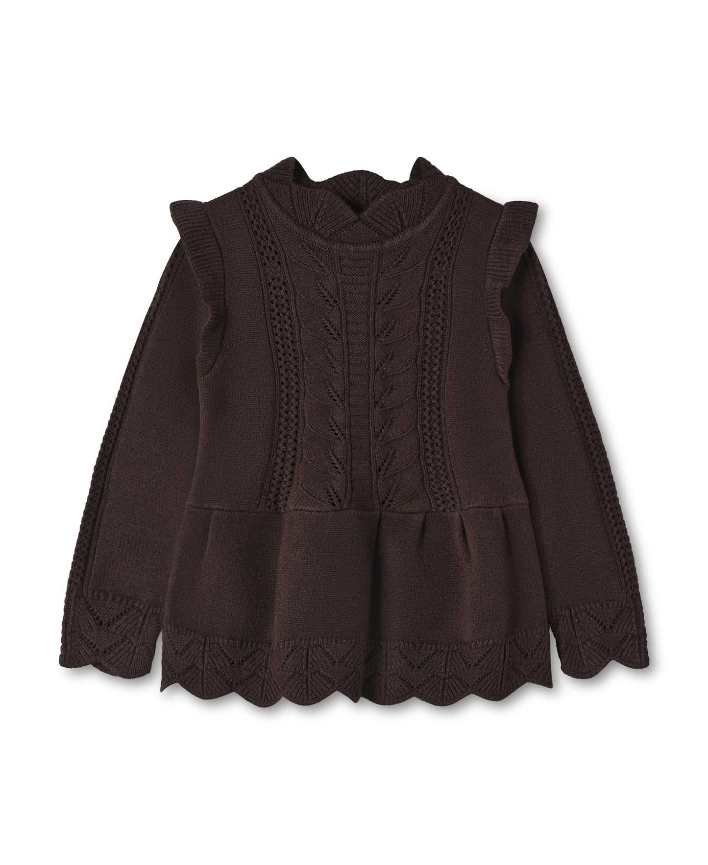 Fliink Alilly peplum Bluse - Coffee Bean