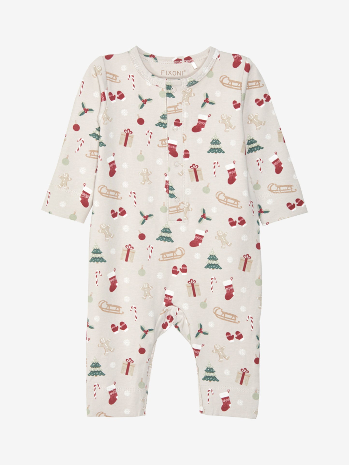 Fixoni Weihnachts-Strampler LS-Duck Green