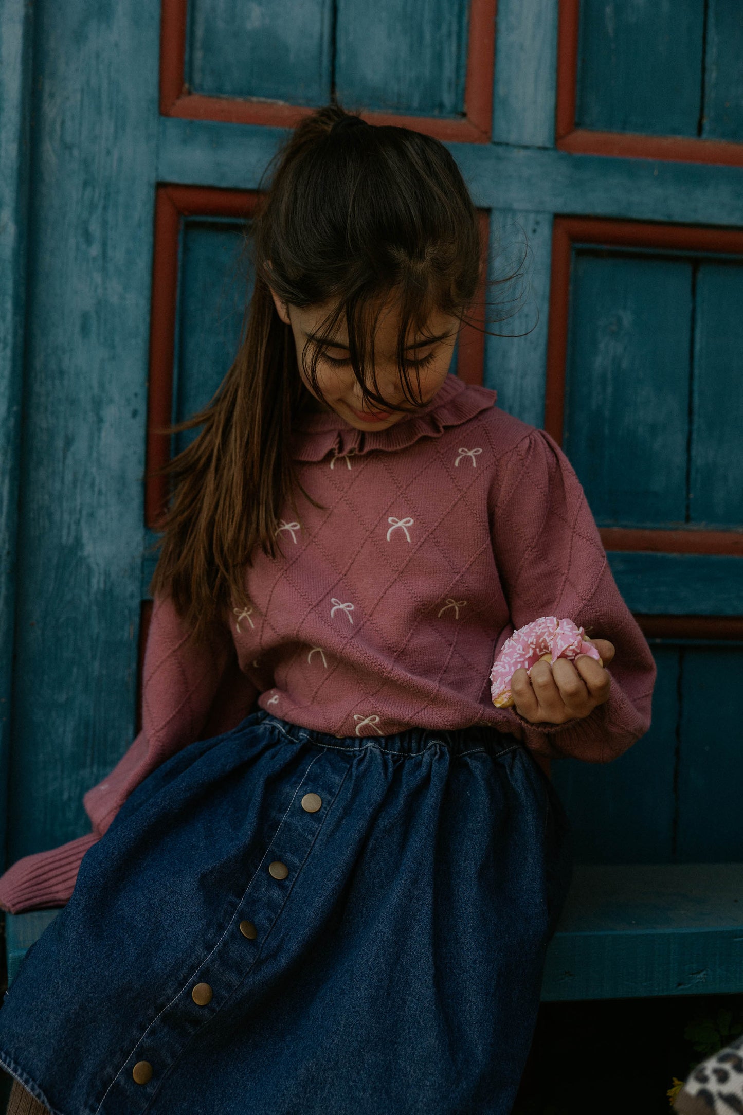 Fliink Alon bow Bluse - ASH ROSE