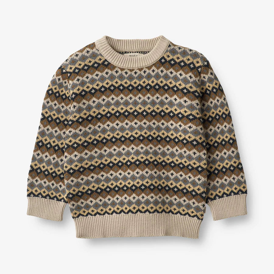 Wheat Jacquard Pullover Elias – Multi blue