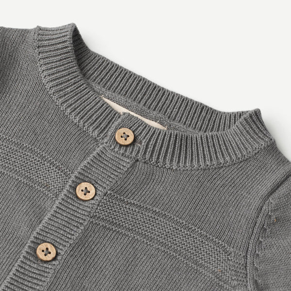 Wheat strik Cardigan Sofus - Autumn sky