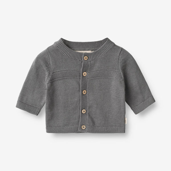 Wheat strik Cardigan Sofus - Autumn sky