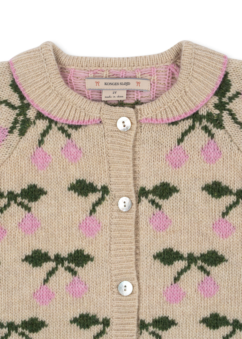 Konges Sløjd strik Belou Collar Cardigan - Cherry