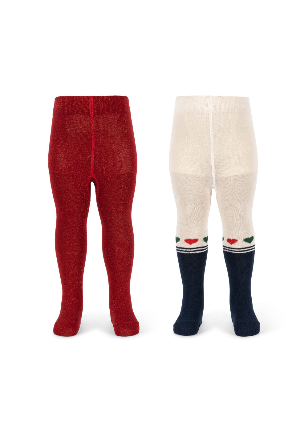 Konges Sløjd 2er-Pack LUREX-Strumpfhosen – HEART MIX