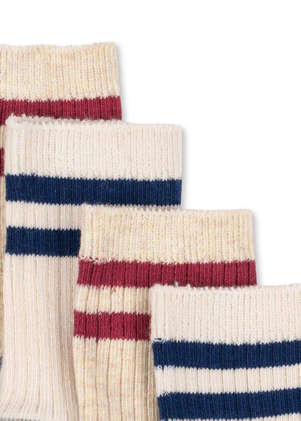 Kongens Sløjd 2-Pak Rib Strømper - Off White/Multi Strib