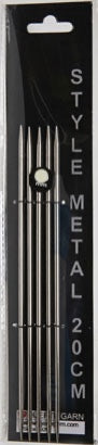 Hjerte Style Metal Strømpepinde 20 cm - 3,0 mm
