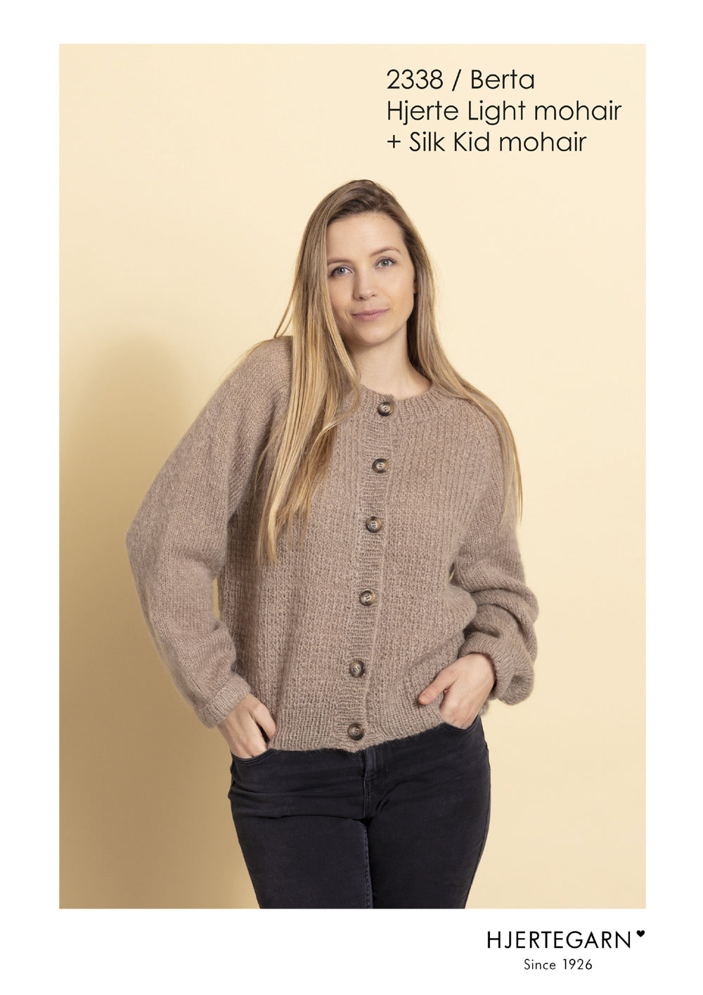 Hjerte Berta opskrift Strikcardigan - Str. S-XL