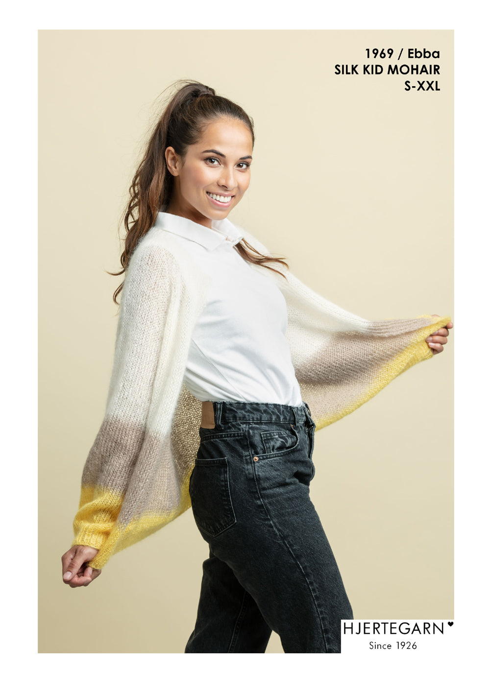 Strickjacke mit Herz-Ebba-Muster - Größe S-XXL