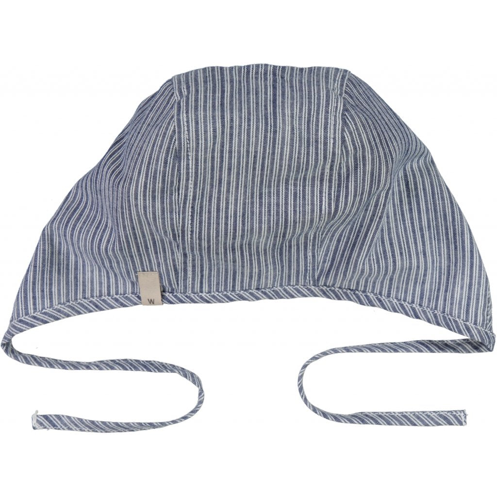 Wheat Baby Beanie - Cool blue stripe