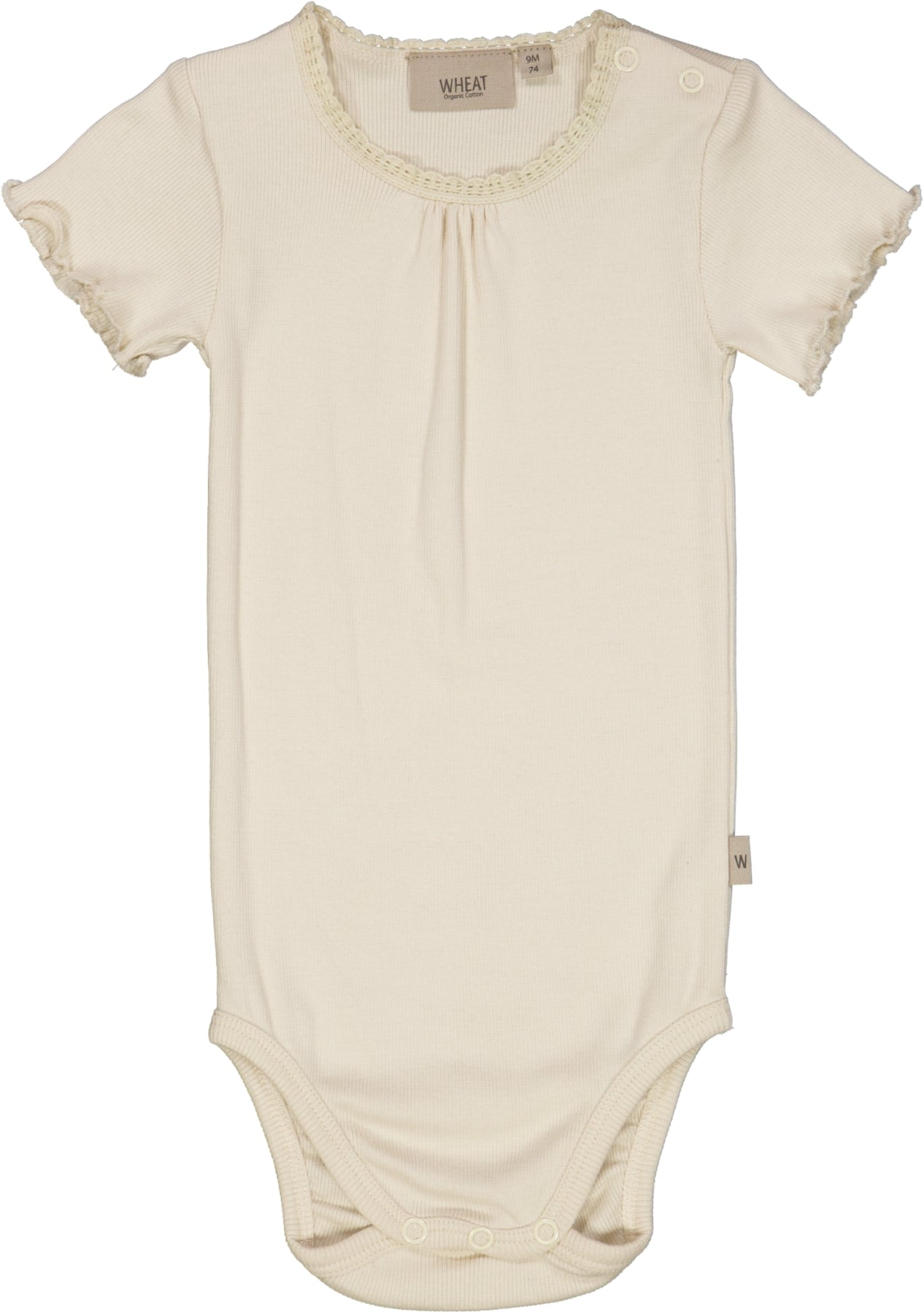 Wheat Body Rib Lace SS - Eggshell