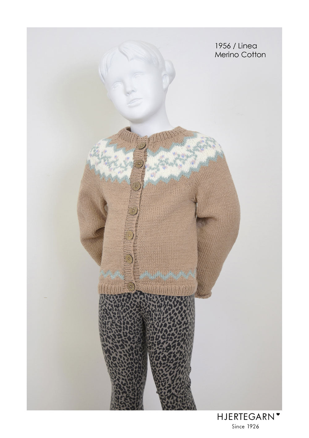 Hjerte Linea opskrift Cardigan - str. 2-10 år