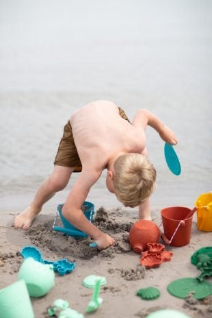 Scrunch -net med 4 sandforme - Petrol