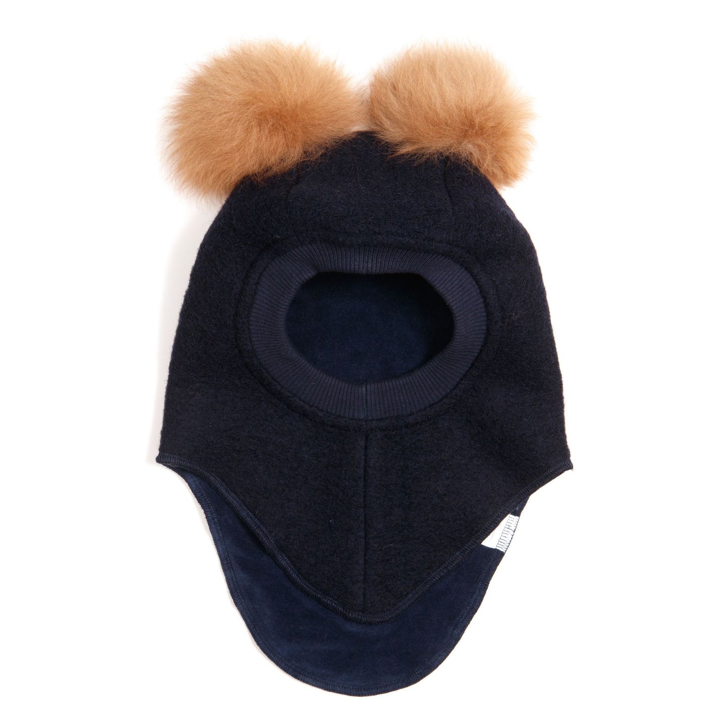 HUTTEliHUT BIG BEAR Mütze mit Halsschal aus Wolle - D.Navy/Camel