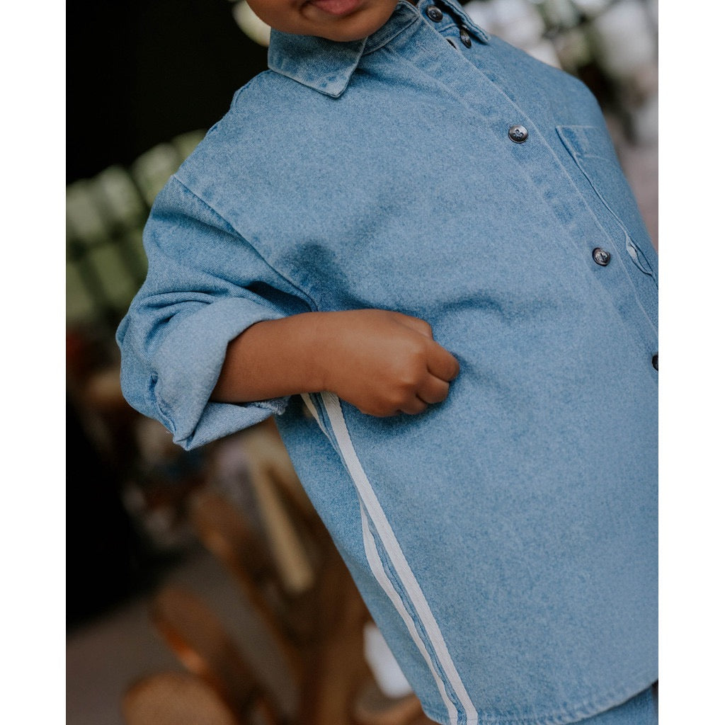 Fliink DONNY SKJORTE - MEDIUM DENIM BLUE