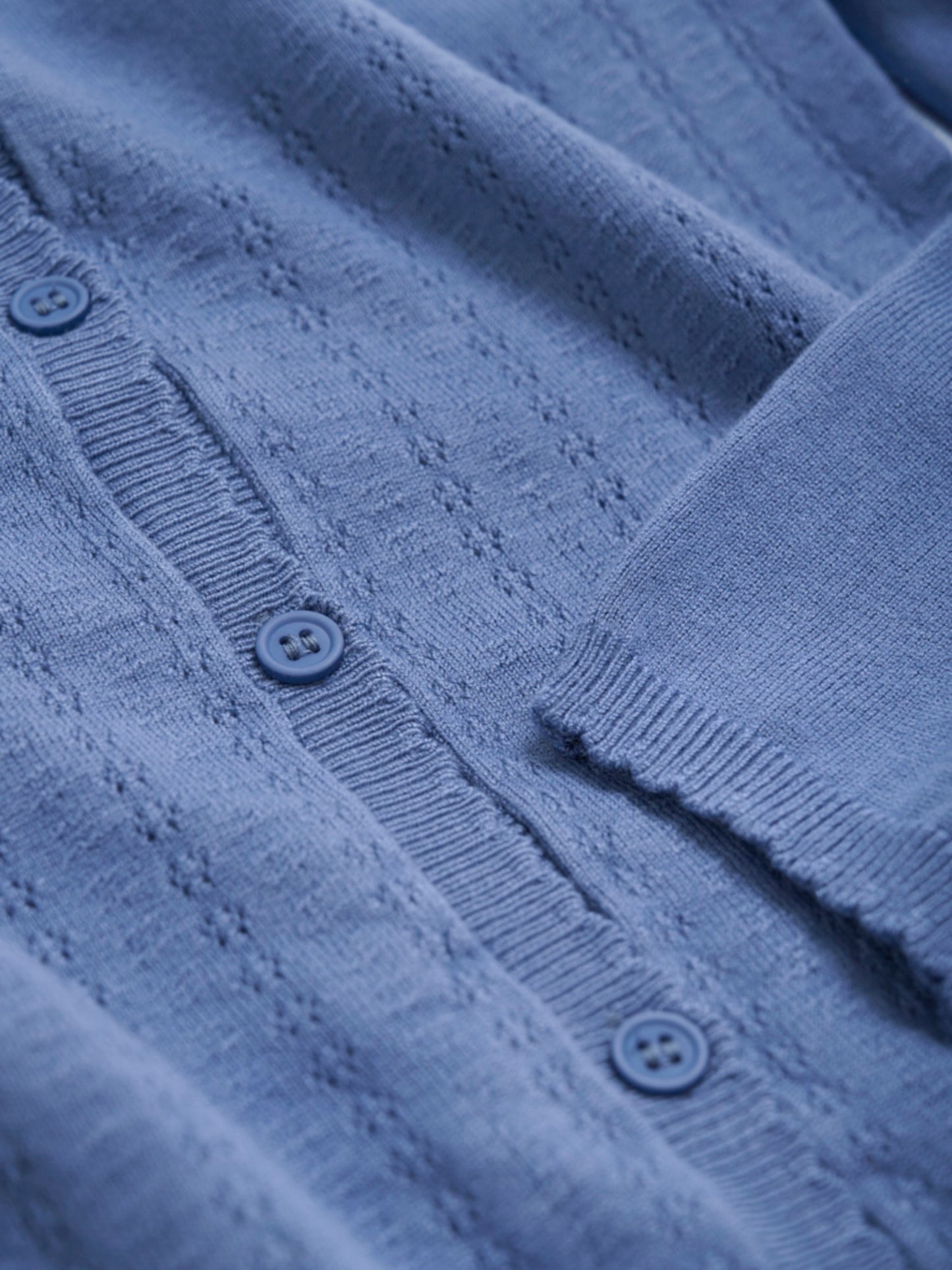 Creamie-Strick-Cardigan – Colony Blue