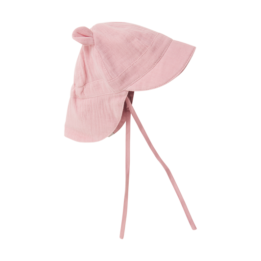 HUTTEliHUT Muslin Sommerhat med ører - Pale Mauve