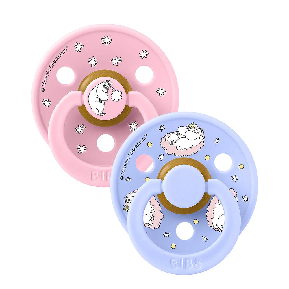 BIBS Moomin Colour Sutter, 2 pak Latex str.2 - Baby Pink mix