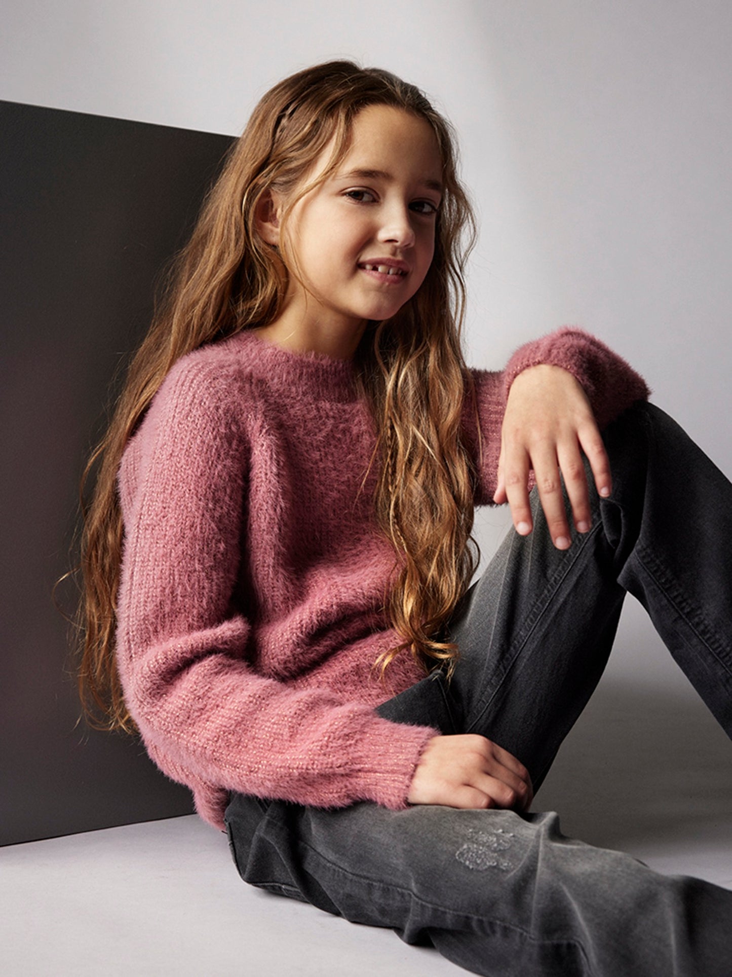 Creamie Glitter strik Bluse - Mesa Rose