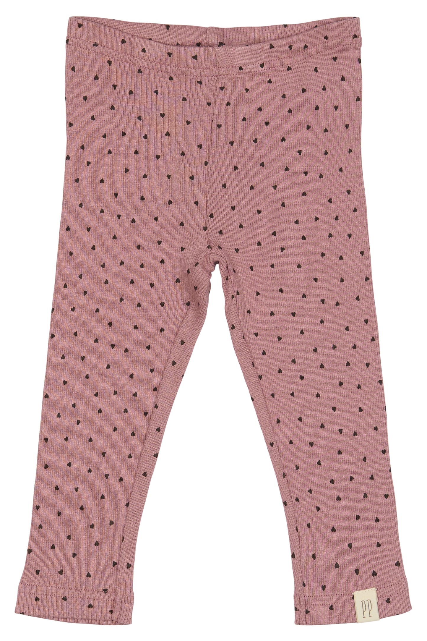Petit Piao Modal Leggings Heart - Nostalgic Rose/Coffee Bean