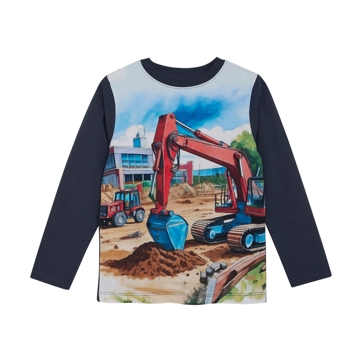 Minymo T-shirt LS m.maskiner - Blue Nights