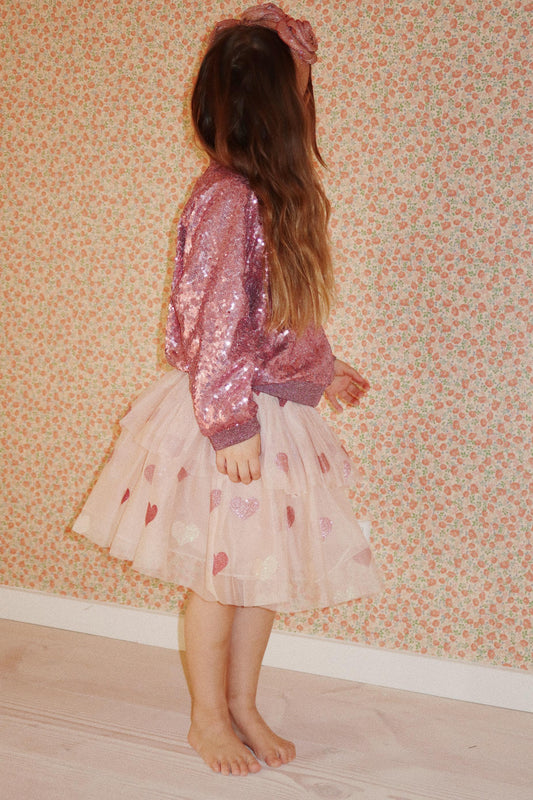 Konges Sløjd TULLIE Nederdel - HEART ROSE GLITTER
