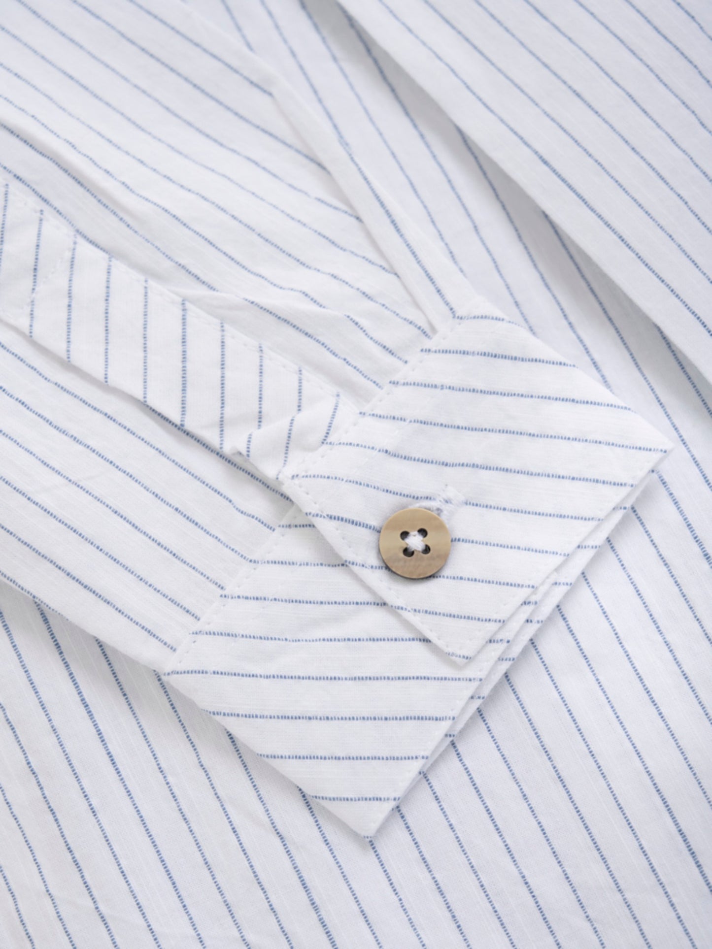 Gestreiftes Minymo-Hemd – Bright White