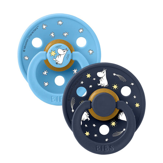 BIBS Moomin Good Night Colour Sutter / 2 pak latex str. 2 - Breeze Mix