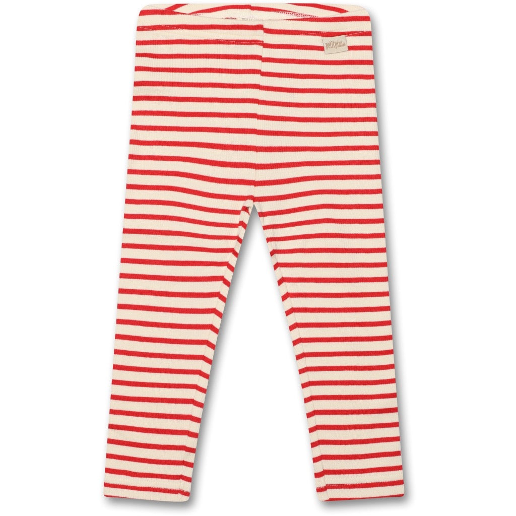 Petit Piao stribet Legging - Bright Red