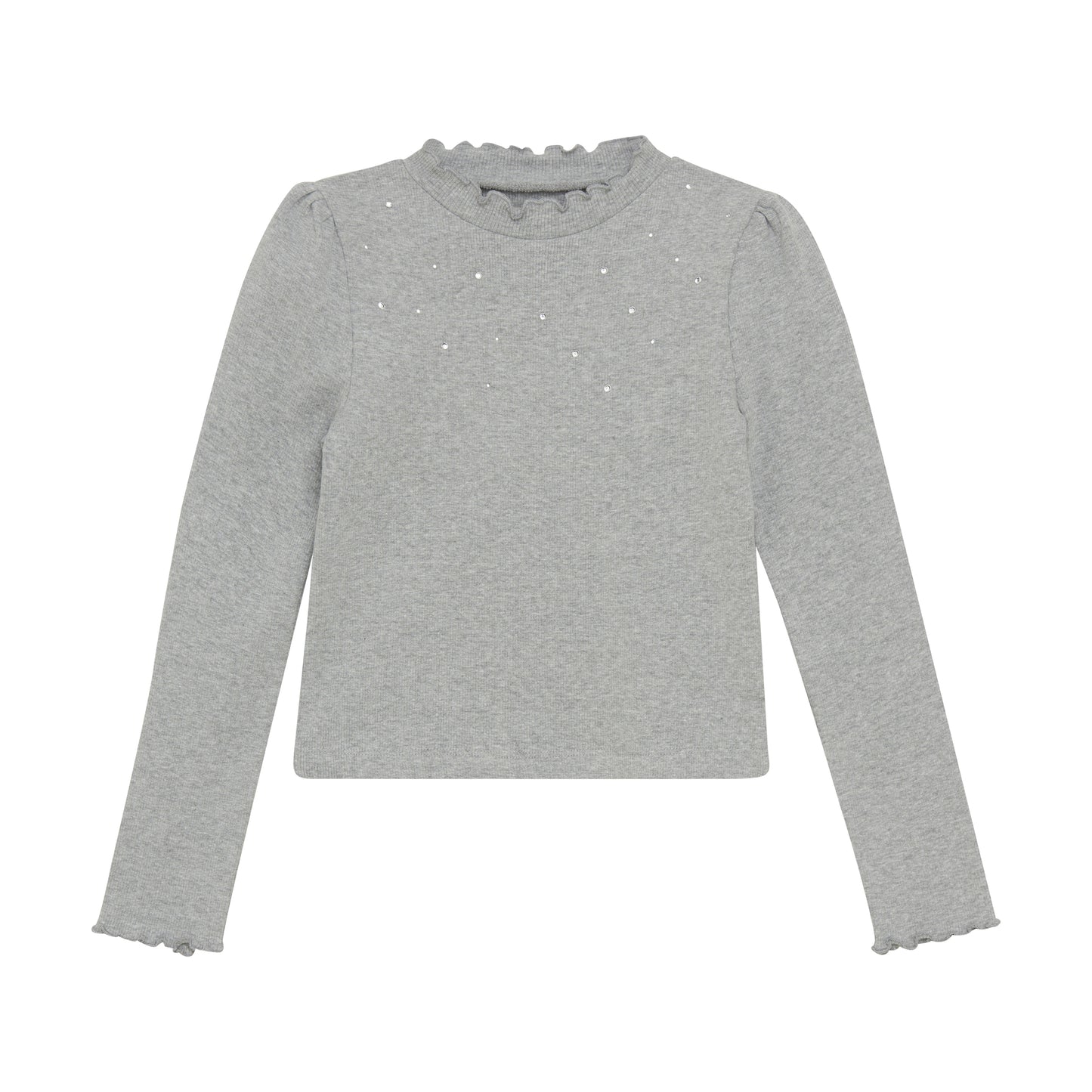 Creamie rib T-shirt LS - Light Grey Melange