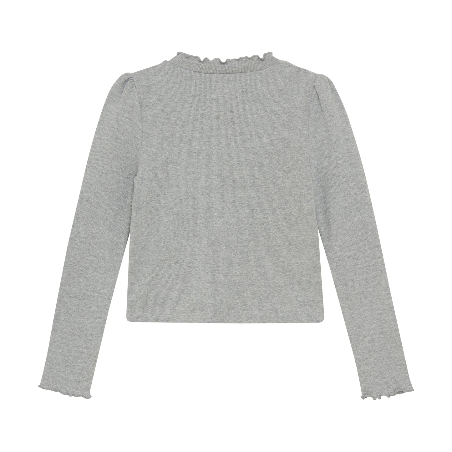 Creamie rib T-shirt LS - Light Grey Melange