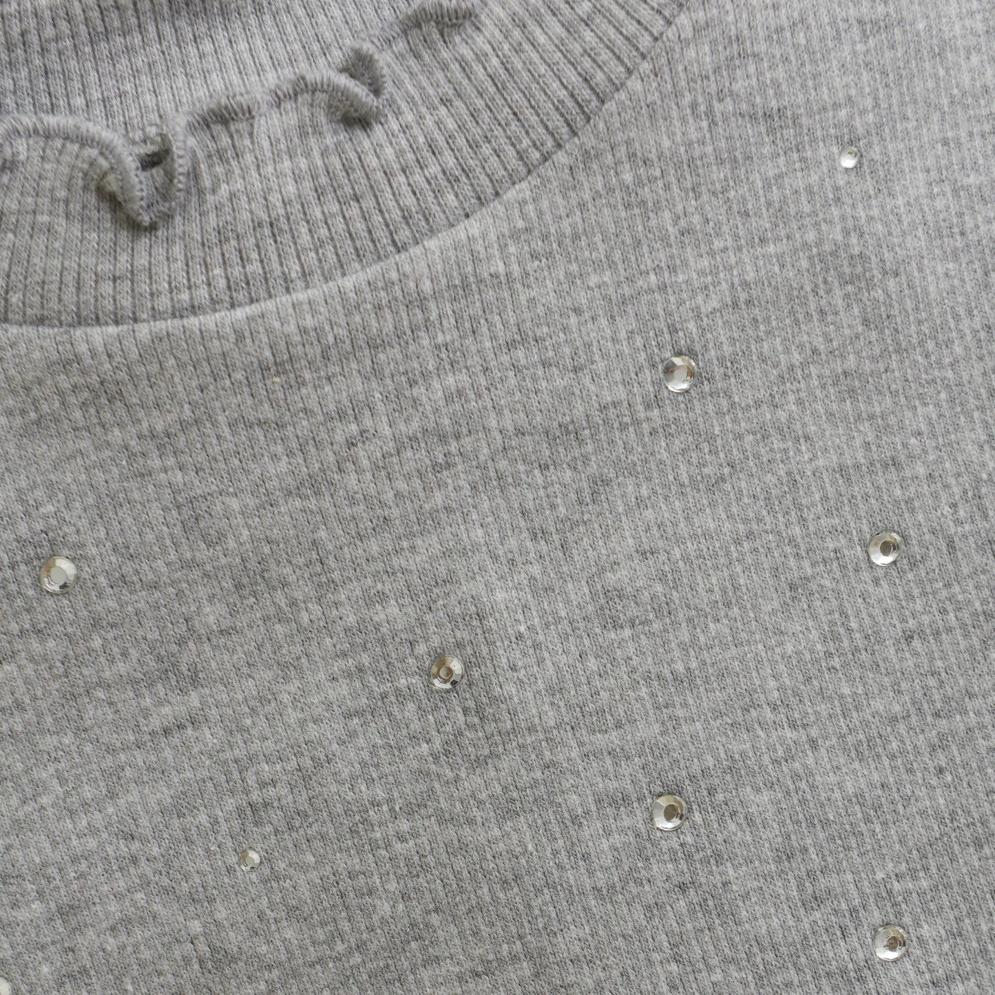 Creamie rib T-shirt LS - Light Grey Melange