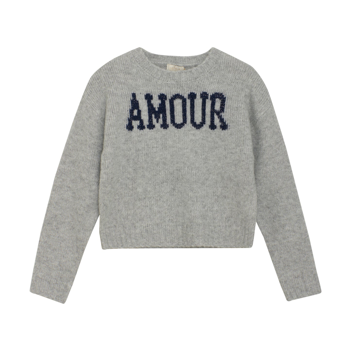 Creamie strik Bluse - Light Grey Melange