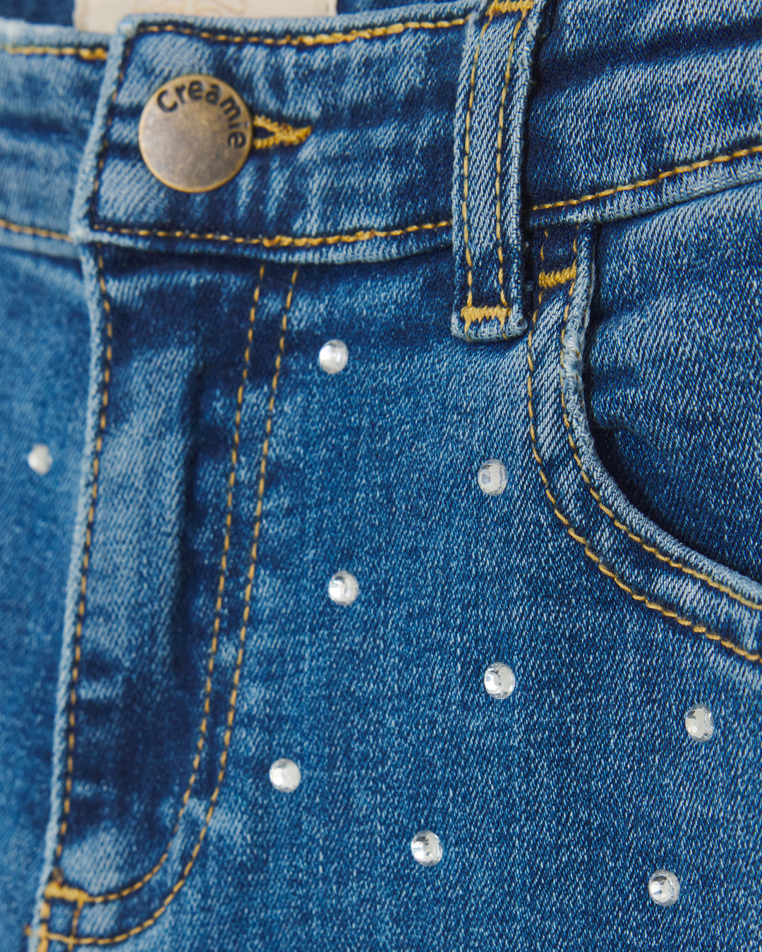 Creamie denim Bukser rhinestone - Blue Denim