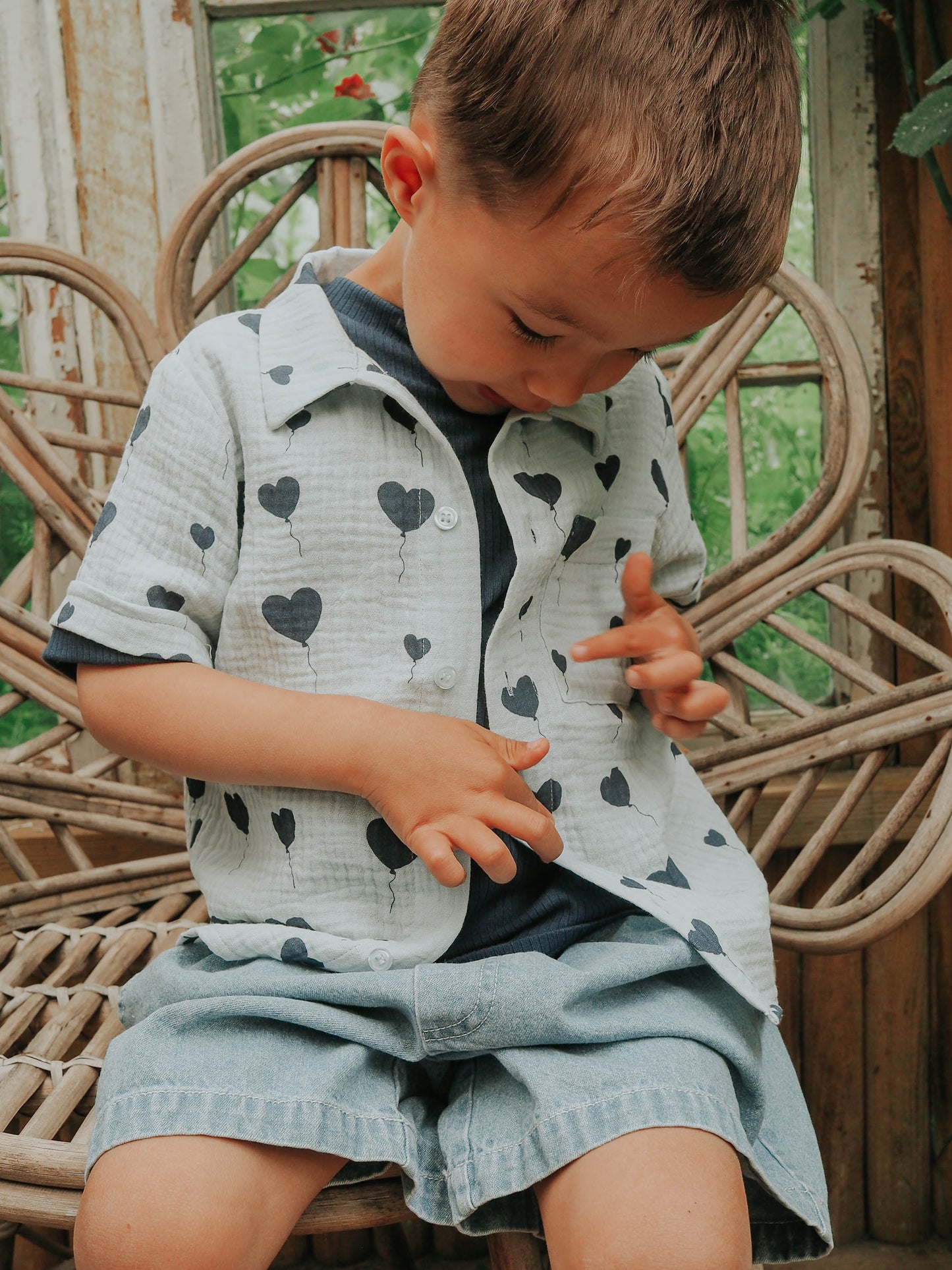 Fliink Don Denim shorts - Light Denim Blue