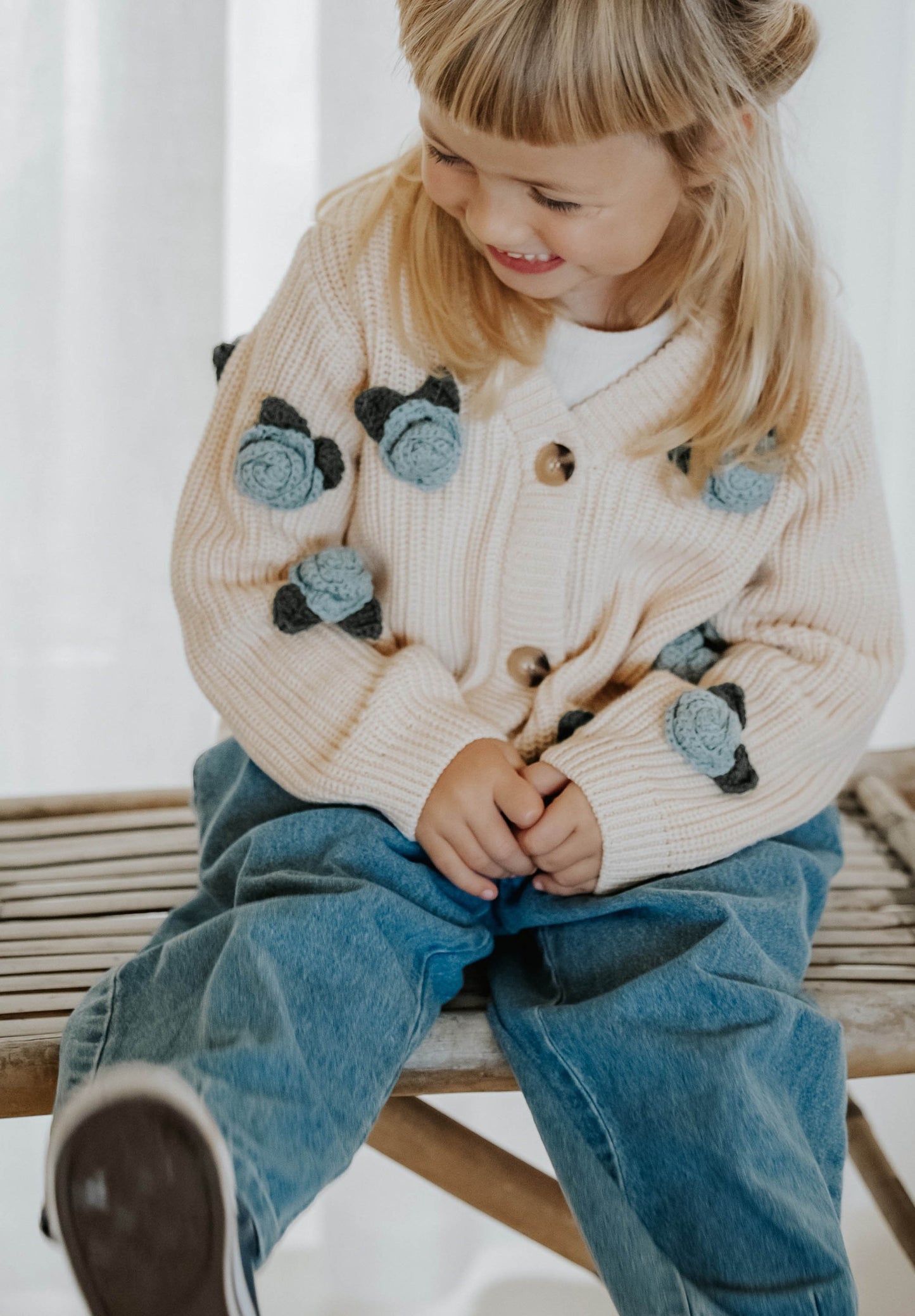 Fliink Cool Flower Cardigan - Sandshell
